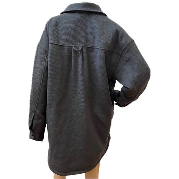 Kangol X H&M Oversized Unisex Gray‎ Shacket Shirt Jacket Coat Size S - Picture 4 of 16